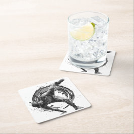 Breakdancer in Aktion im Stil eines Spritzers mit Rechteckiger Pappuntersetzer