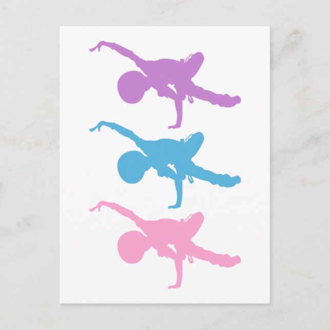 Breakdancer Silhouette Postkarte (Vorderseite)