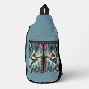 Breakdancer Women in Action New Yorker Silhouette Crossbody Bag