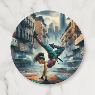 Breakdancer Women in Action New Yorker Silhouette Geschenkanhänger