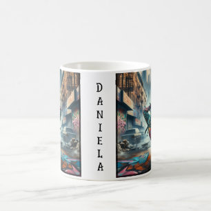 Breakdancer Women in Action New Yorker Silhouette Kaffeetasse