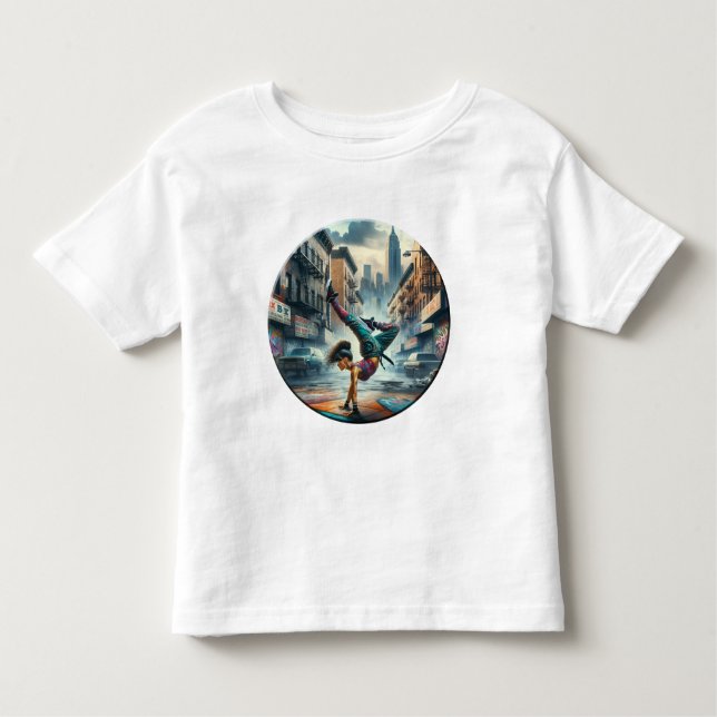 Breakdancer Women in Action New Yorker Silhouette Kleinkind T-shirt (Vorderseite)