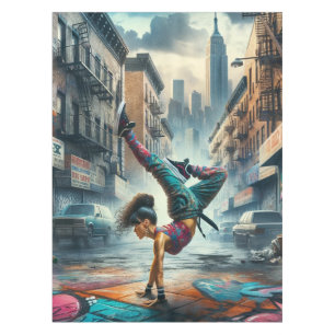 Breakdancer Women in Action New Yorker Silhouette Tischdecke