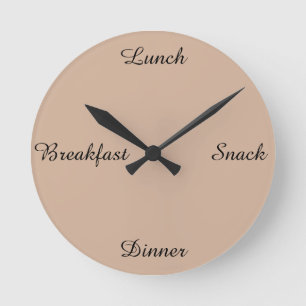 ~Breakfast lunch snack dinner~ WALLCLOCK. Runde Wanduhr