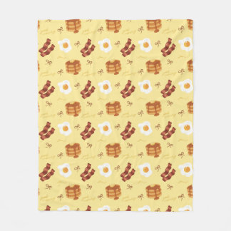 Breakfast Theme Bacon Eggs Pancakes Pattern Fleecedecke