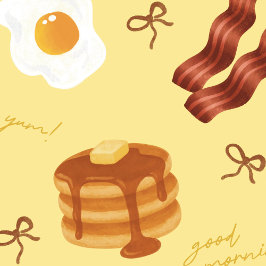 Breakfast Theme Bacon Eggs Pancakes Pattern Fleecedecke
