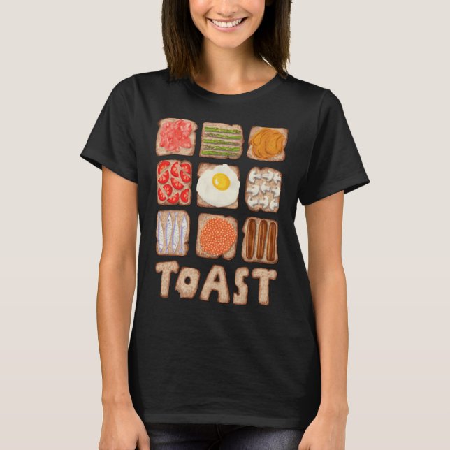 Breakfast Toast Bread Bun Food Egg Pun Brekkie Sar T-Shirt (Vorderseite)