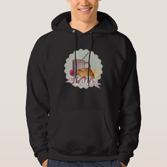 Breakfast with love croissant coffee and berries hoodie (Vorderseite)