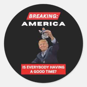 Breaking America Anti-Trump Zölle Hände Weg 2025 Runder Aufkleber