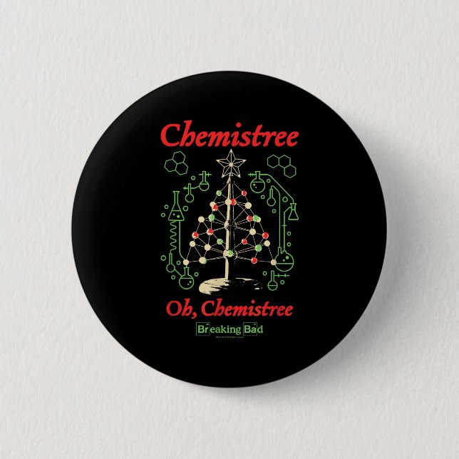 Breaking Bad Oh Chemistree Funny Christmas Science Button (Vorderseite)