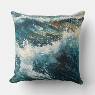 Breaking Beach Waves Malerei Kissen