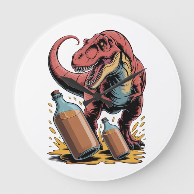 Breaking Big Bottles Große Wanduhr (Vorderseite)