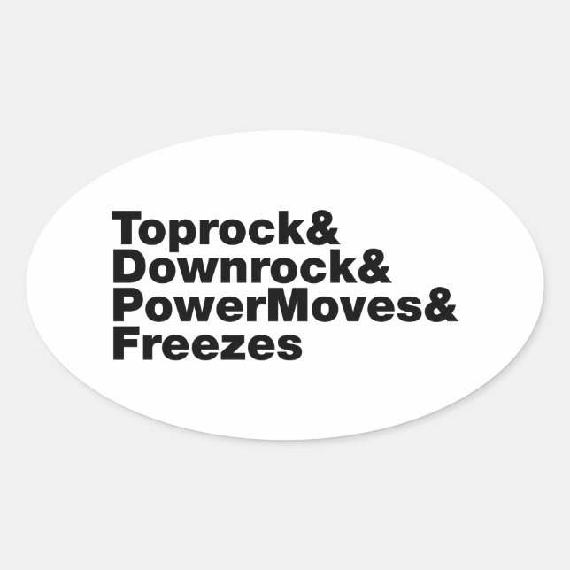 Breaking Moves (Breakdance) Ovaler Aufkleber (Vorderseite)