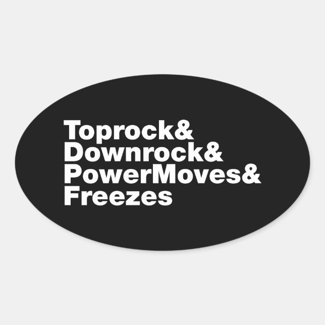 Breaking Moves (Breakdance) Ovaler Aufkleber (Vorderseite)