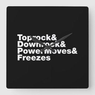 Breaking Moves (Breakdance) Quadratische Wanduhr