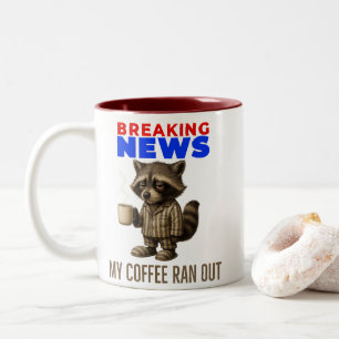 Breaking News: Mein Kaffee Ist Alle – Notfall Kaff Zweifarbige Tasse