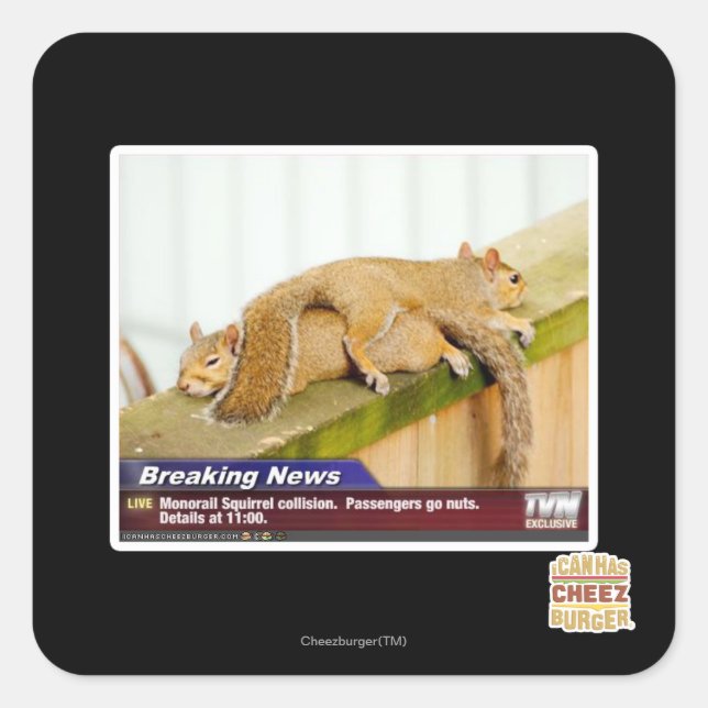 Breaking News Quadratischer Aufkleber (Vorderseite)