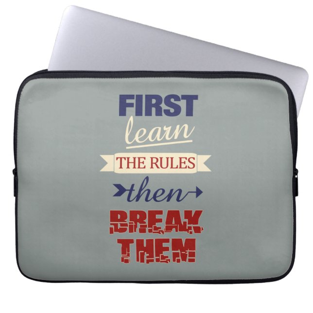 Breaking Rules Notebook-Ärmel Laptopschutzhülle (Vorderseite)