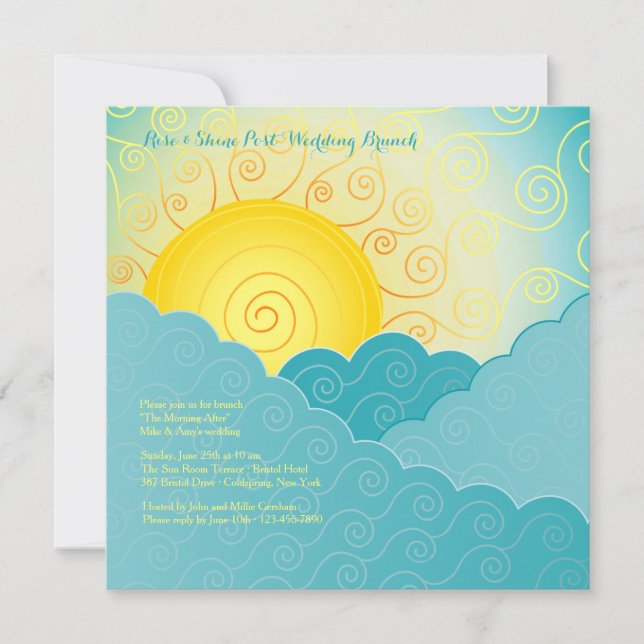 Breaking Sun Post Wedding Brunch Einladung (Vorderseite)