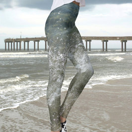 Breaking Surf Splashing Ocean Wave Leggings