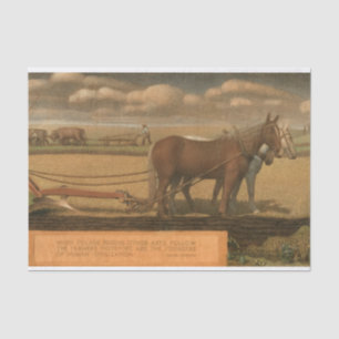 Breaking the Prairie, 1939 von Grant Wood Seidenpapier