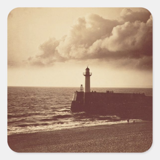 Breakwater at Sete, c.1855 (albumen print from a c Quadratischer Aufkleber (Vorderseite)
