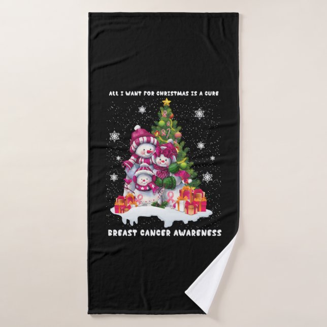 Breast Cancer Awareness Christmas Tree Badehandtuch (Badehandtuch)