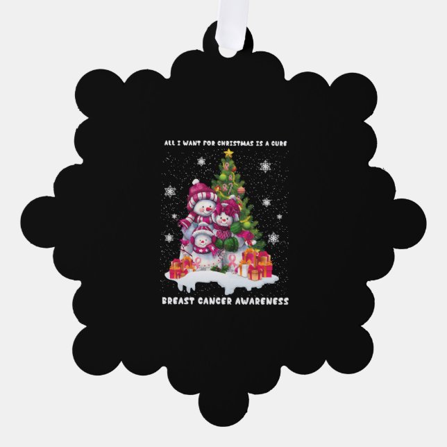Breast Cancer Awareness Christmas Tree Ornament Karte (Vorderseite)