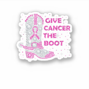 Breast Cancer Awareness Give Cancer The Boot Pink Aufkleber