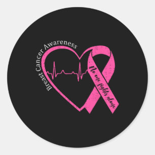 Breast Cancer Awareness Heart Pink Ribbon Support Runder Aufkleber