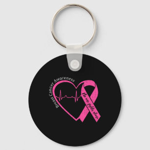 Breast Cancer Awareness Heart Pink Ribbon Support Schlüsselanhänger