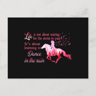 Breast Cancer Awareness Horse Ribbon Pink Ohrts Wo Postkarte