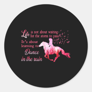 Breast Cancer Awareness Horse Ribbon Pink Ohrts Wo Runder Aufkleber