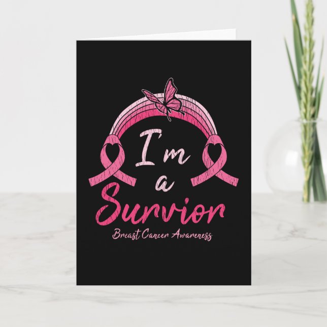 Breast Cancer Awareness I'm A Survivor Women Gift Karte (Vorderseite)