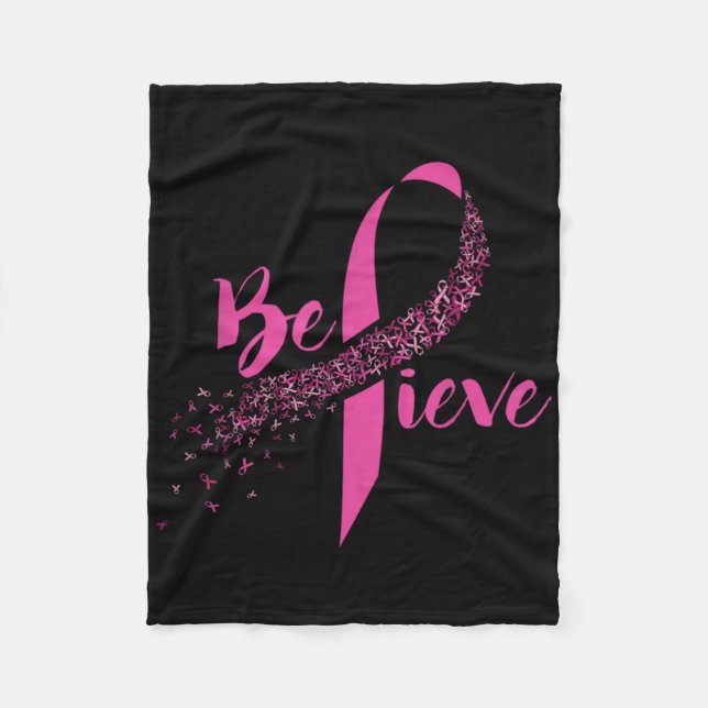 Breast Cancer Awareness Insrational Believe  Fleecedecke (Vorderseite)