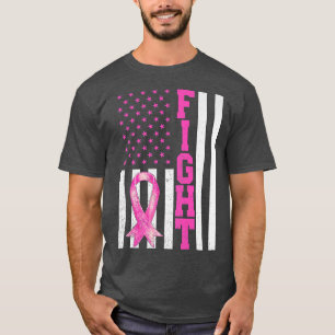 Breast Cancer Awareness KAMPF American Flag Men Wo T-Shirt