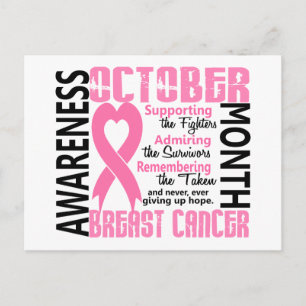 Breast Cancer Awareness Month Heart 1.5 Postkarte