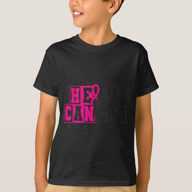 Breast Cancer Awareness Nk Ribbon Heal Cancer Chri T-Shirt (Vorderseite)