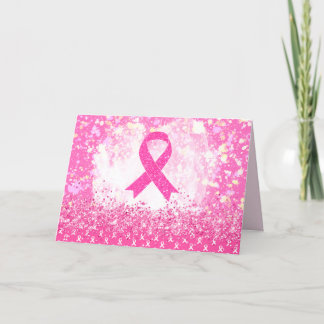 Breast Cancer Awareness Pink Ribbon Dankeskarte