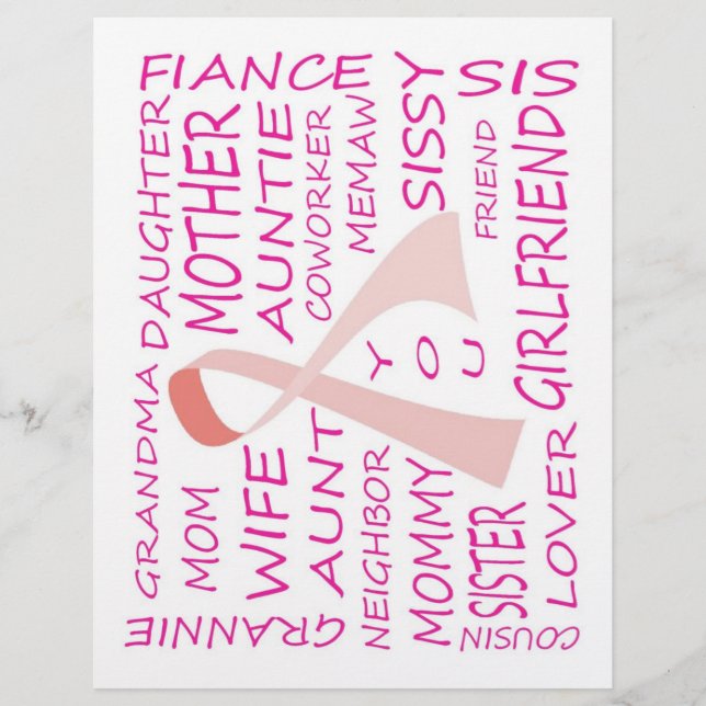 BREAST CANCER AWARENESS PINK RIBBON DESIGN FLYER (Vorne)