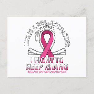 Breast cancer awareness pink ribbon fight cancer postkarte