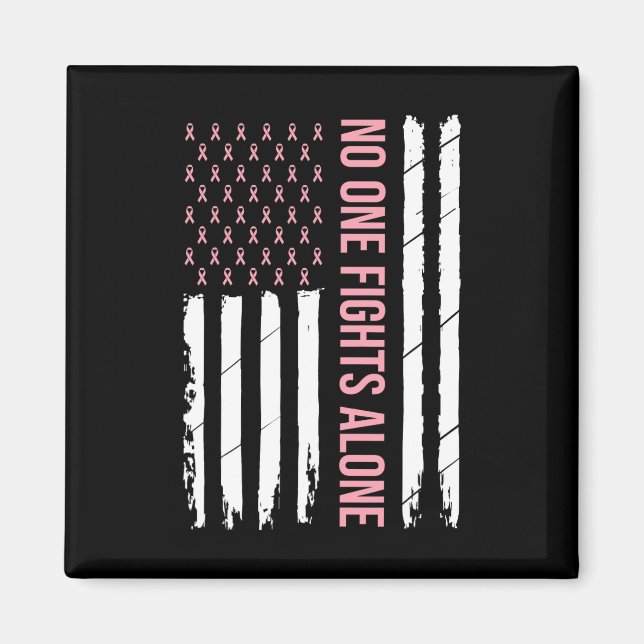 Breast Cancer Awareness Pink Ribbon Usa American F Magnet (Vorne)