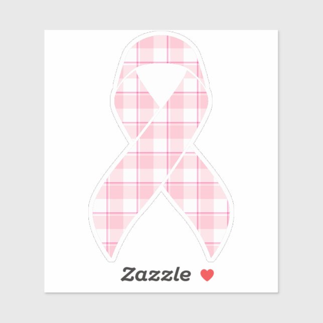 Breast Cancer Awareness Plaid Ribbon Pink Aufkleber (Blatt)