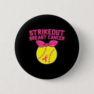 Breast Cancer Awareness Softball Fighting Button