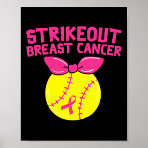 Breast Cancer Awareness Softball Fighting Poster