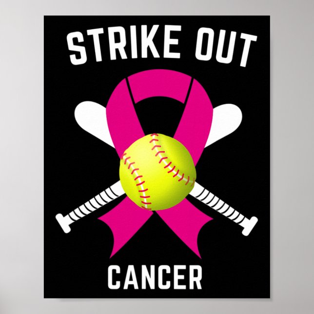 Breast Cancer Awareness Softball Fighting Poster (Vorne)