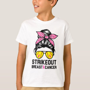 Breast Cancer Awareness Softball Mama Wo herausstr T-Shirt