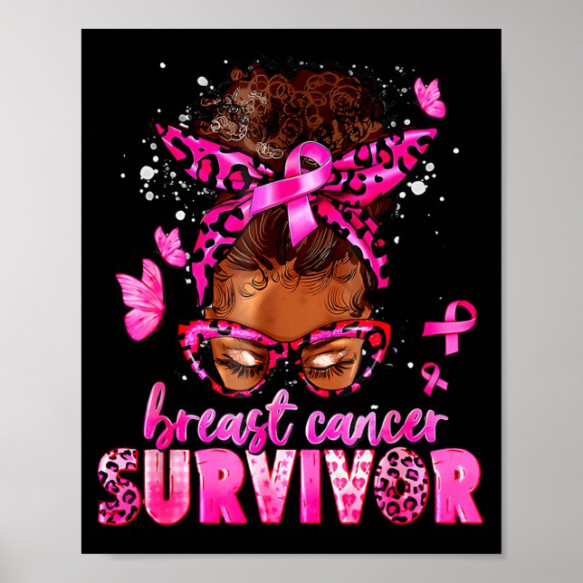 Breast Cancer Awareness Survivor Black Women Melan Poster (Vorne)