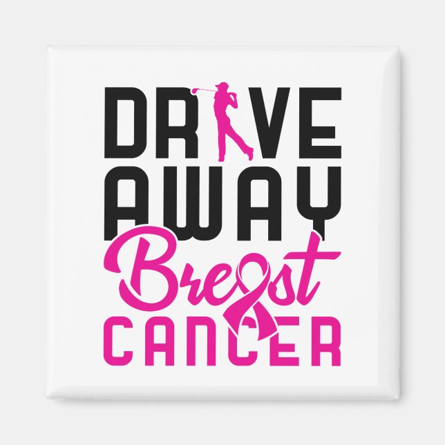 Breast Cancer Golfspielen Golf Golfer entfernen Magnet (Vorne)