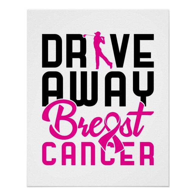 Breast Cancer Golfspielen Golf Golfer entfernen Poster (Vorderseite)